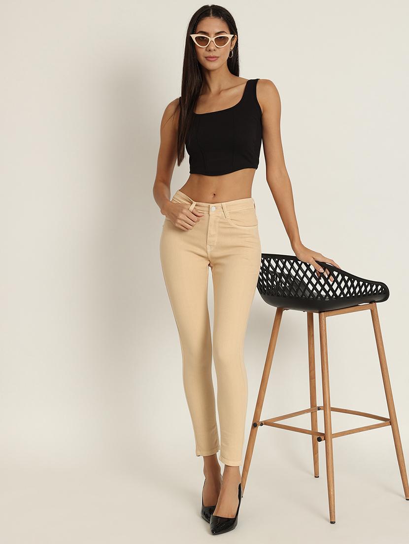 women's plain slim fit jeans - 20386554 - Standard Image - 3