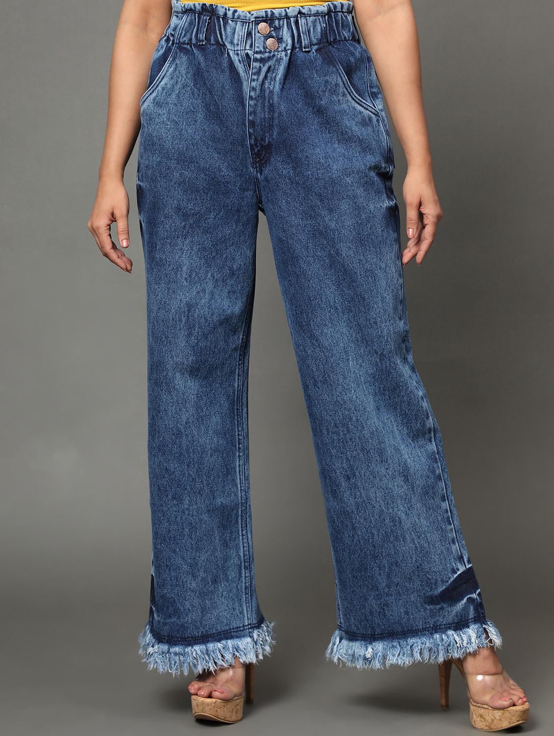 women's plain baggy leg jeans - 20386584 - Zoom Image - 0