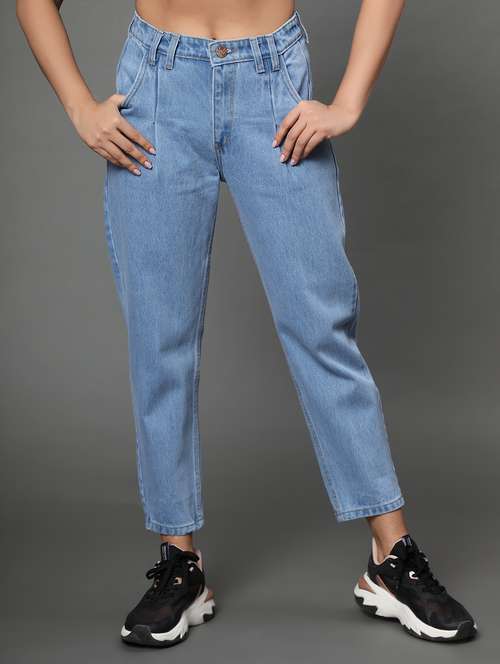 women's plain mom fit jeans - 20386605 - Standard Image - 0