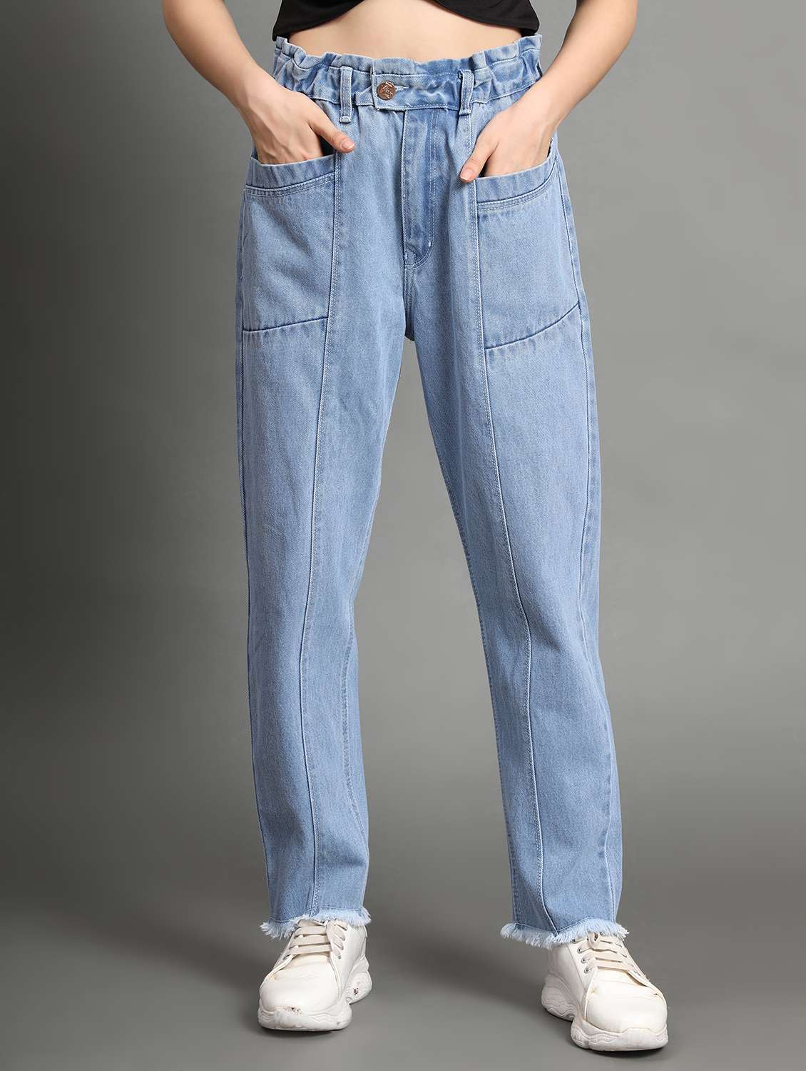 women's plain boyfriend fit jeans