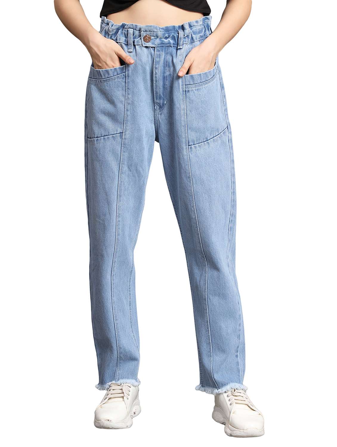 women's plain boyfriend fit jeans