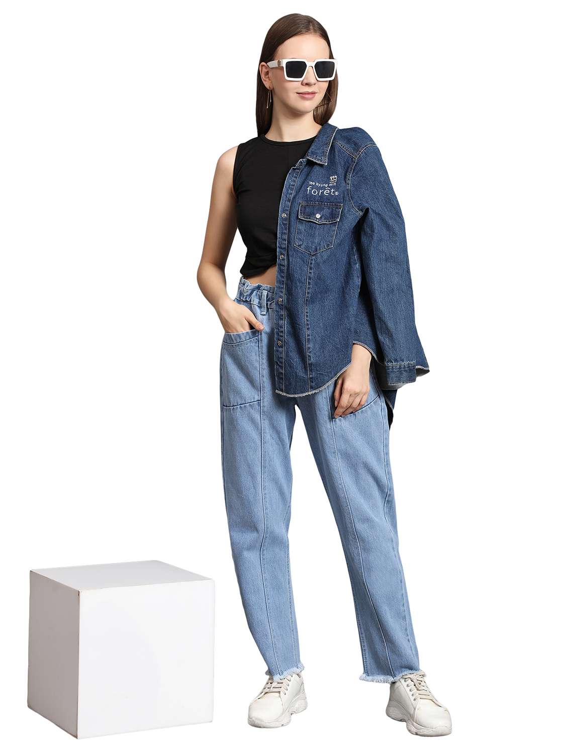 women's plain boyfriend fit jeans - 20386694 -  Standard Image - 3