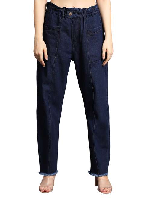 women's plain boyfriend fit jeans - 20386696 - Standard Image - 0