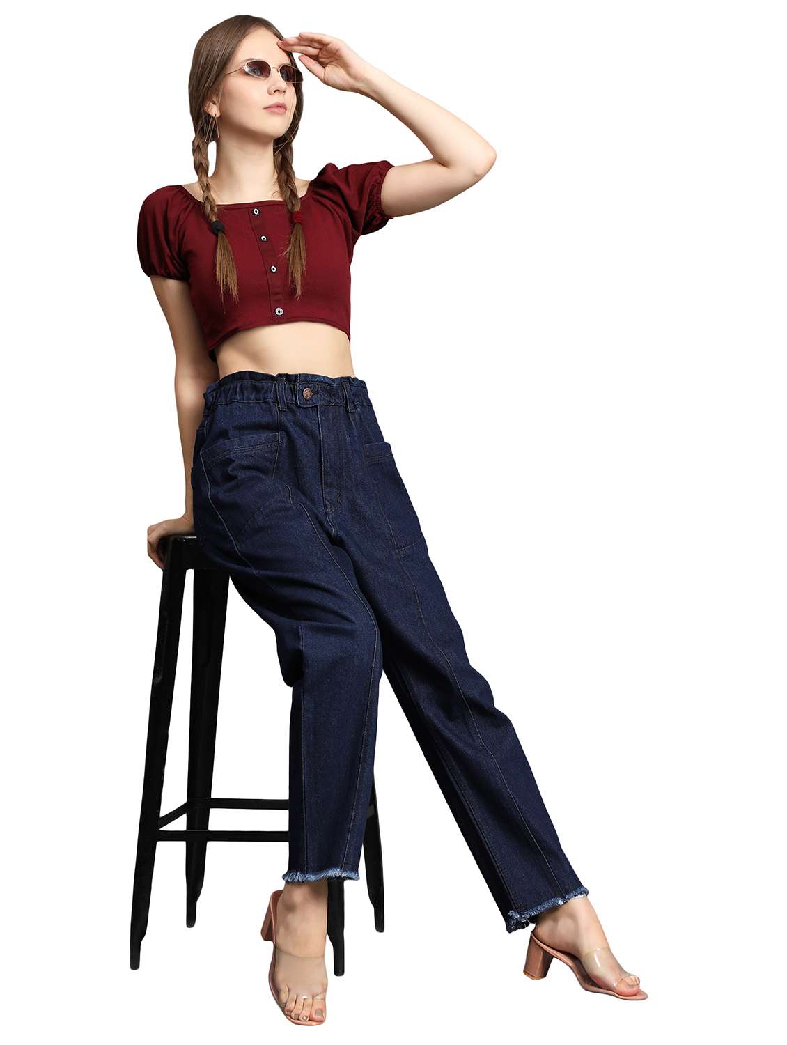 women's plain boyfriend fit jeans - 20386696 - Standard Image - 3
