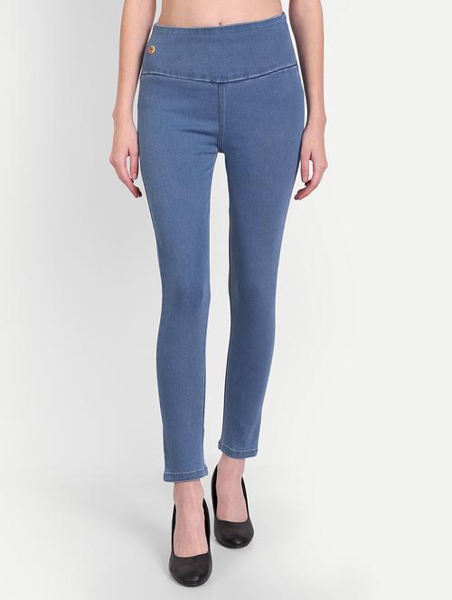 women light blue denim jegging - 20386746 -  Standard Image - 0
