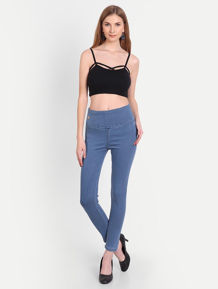 women light blue denim jegging - 20386746 - Standard Image - 3