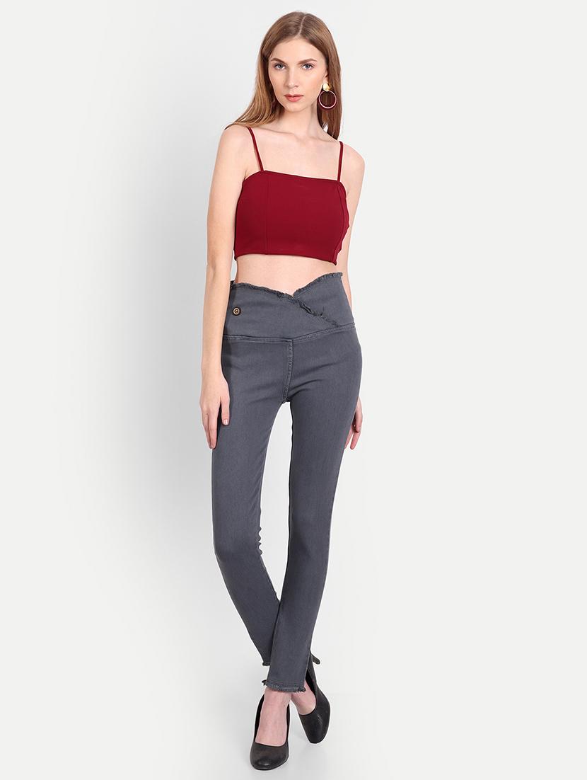 women grey denim jegging - 20386748 - Standard Image - 3