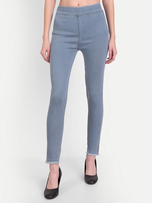 women light blue denim jegging - 20386762 -  Standard Image - 0