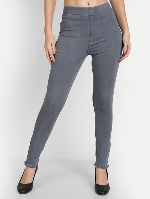 women grey denim jegging - 20386763 -  Standard Image - 0