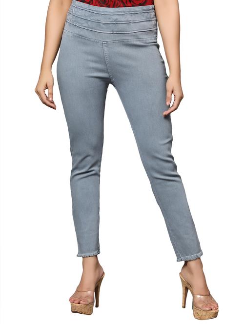 women grey denim jegging - 20386813 - Standard Image - 0