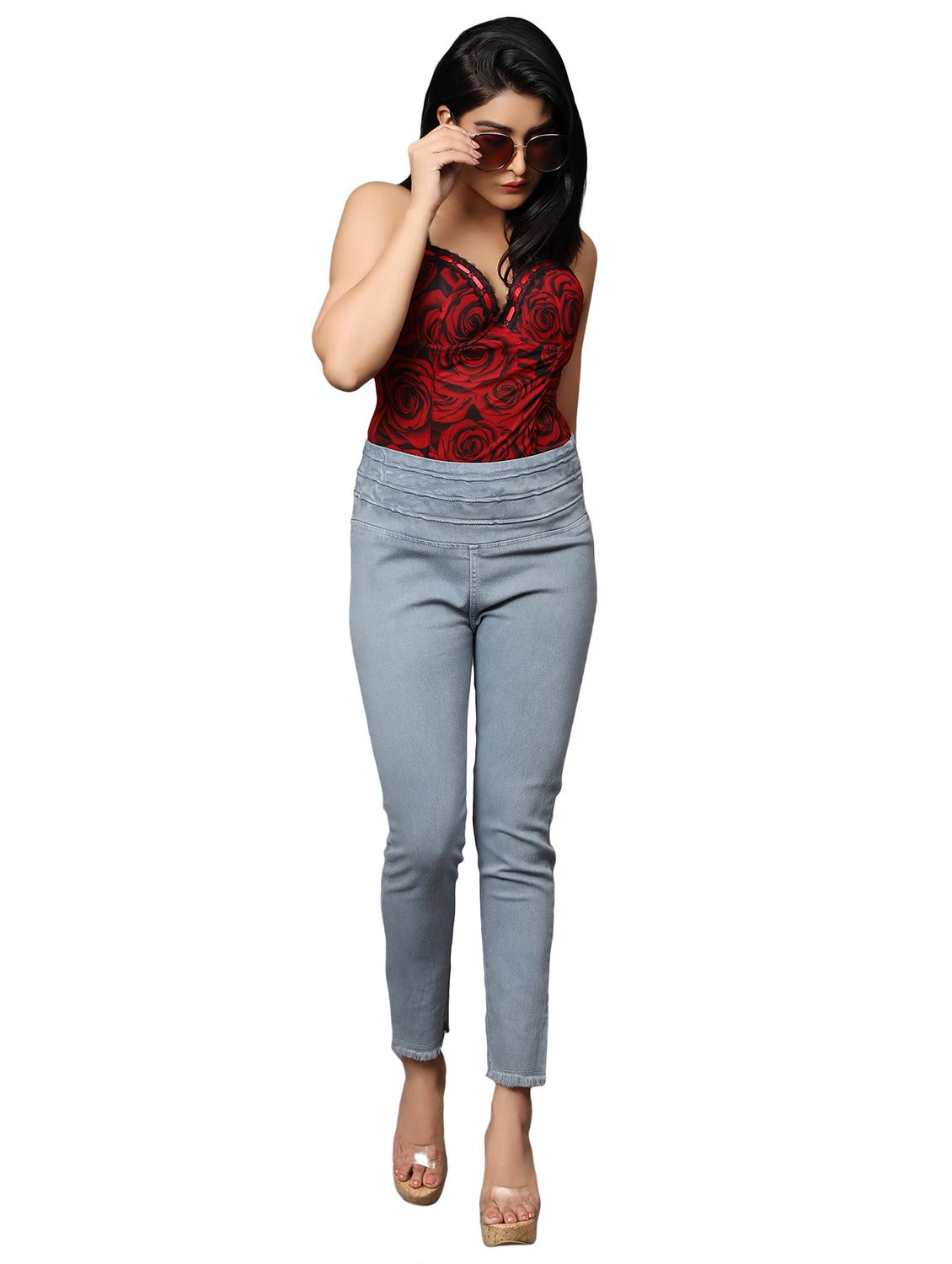 women grey denim jegging - 20386813 - Standard Image - 3