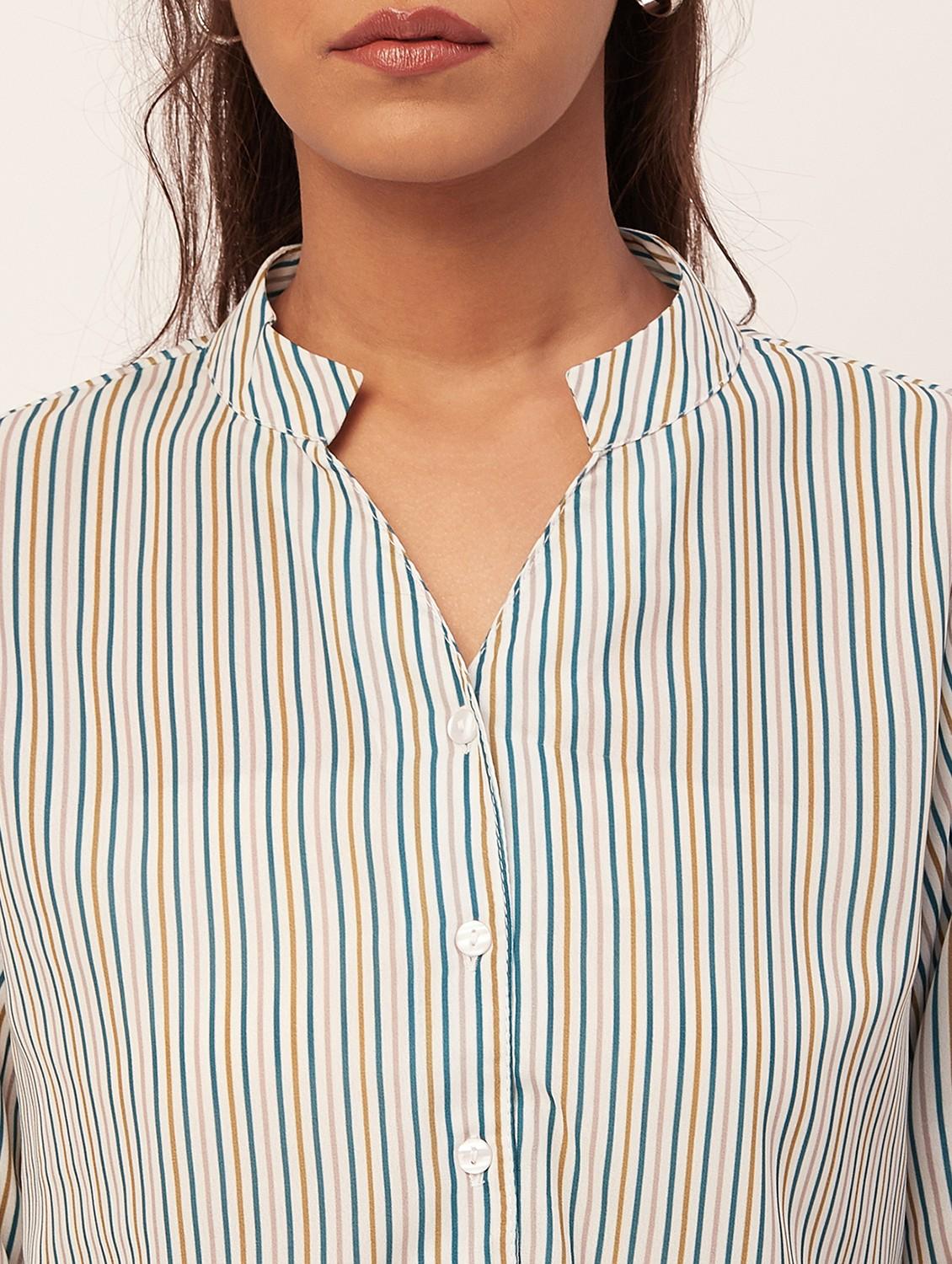 women multi color striped poly moss regular top - 20387198 - Standard Image - 5
