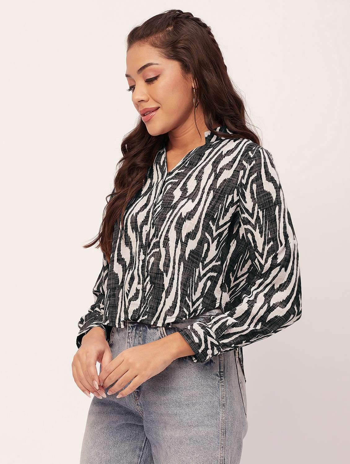 women multi color printed poly moss regular top - 20387199 -  Standard Image - 3