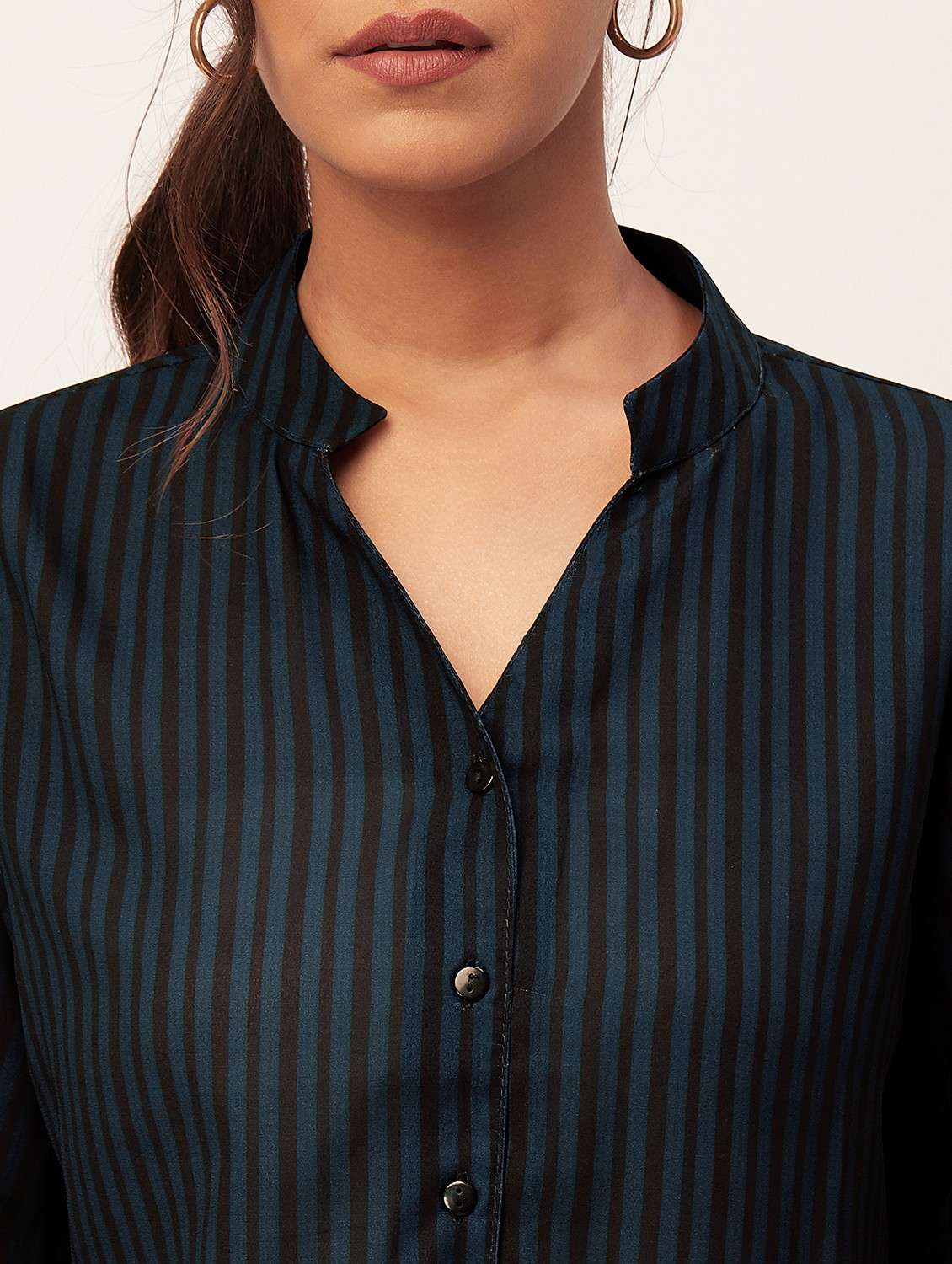 women blue poly moss regular top - 20387201 -  Standard Image - 5