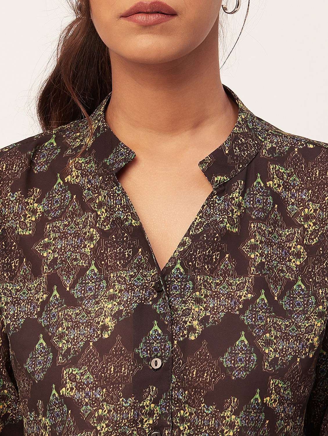 brown printed regular shirt - 20387202 - Standard Image - 5