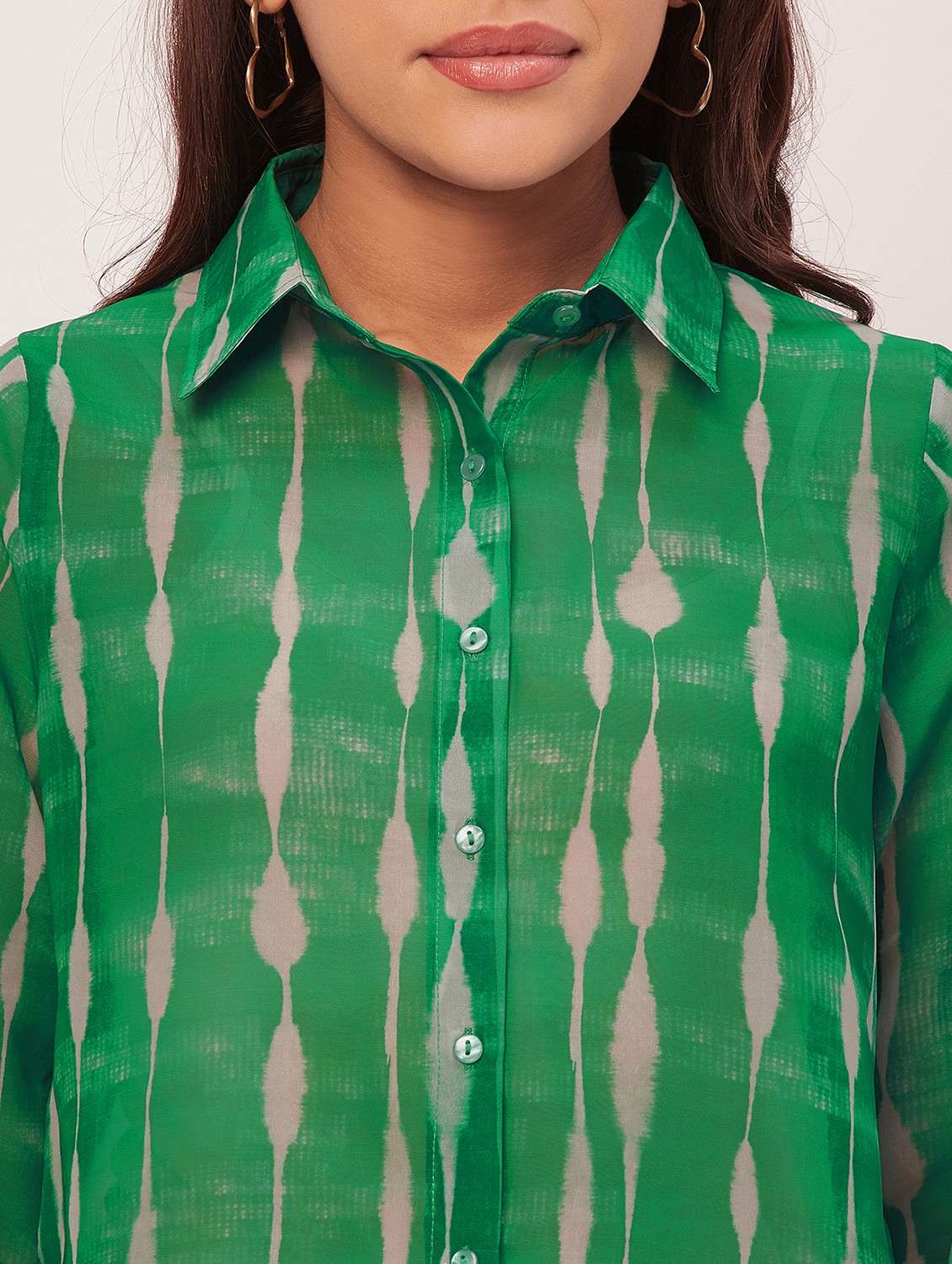 women green tie n dye poly georgette regular top - 20387205 - Standard Image - 5