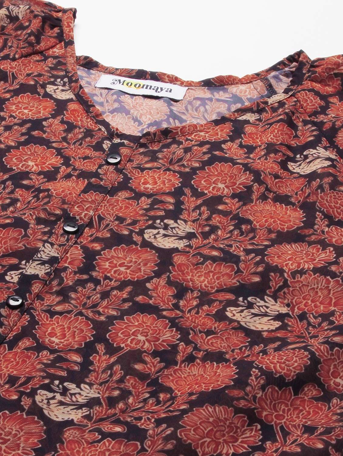 brown floral print crop top - 20387211 -  Standard Image - 5