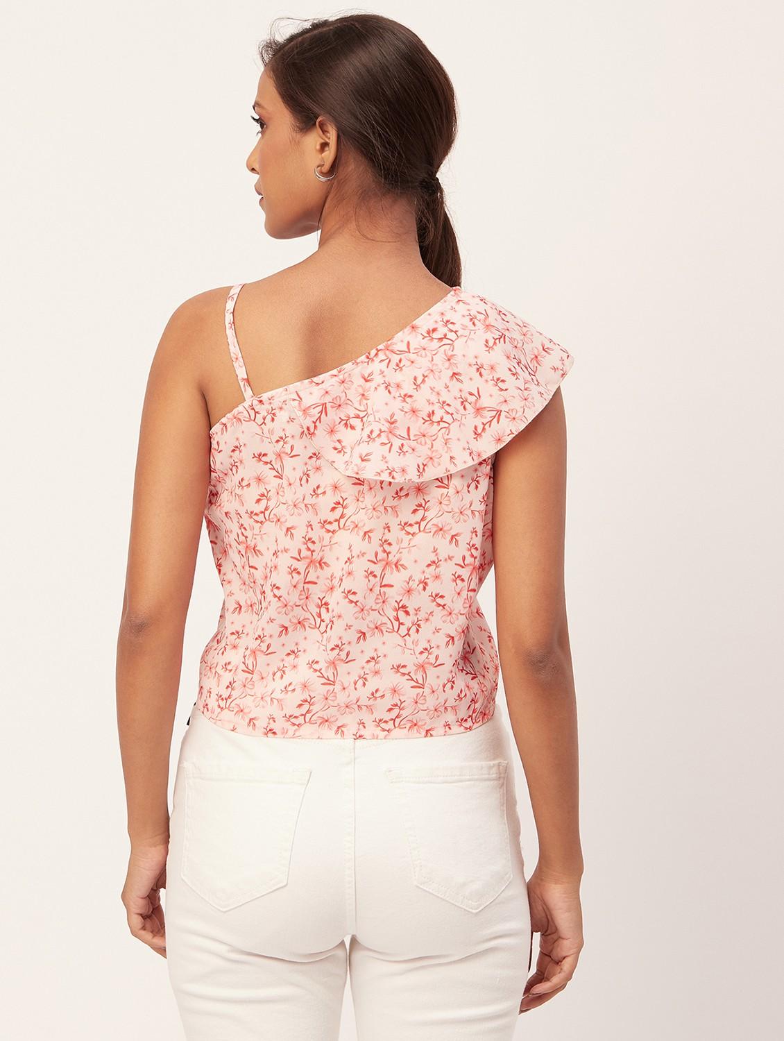 peach floral crop top - 20387222 - Standard Image - 3