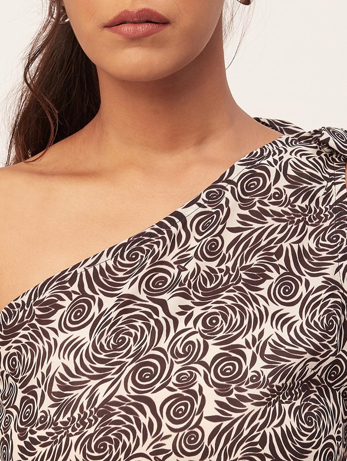 cream floral print crop top - 20387233 - Standard Image - 5