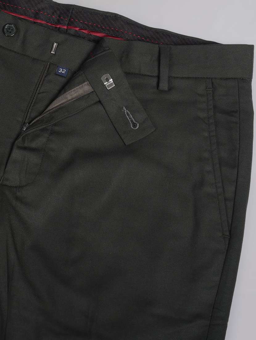 men charcoal terry rayon slim fit trousers formal trouser - 20387850 - Standard Image - 5