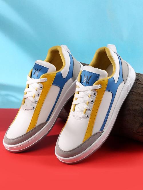 men color block white lace up sneaker - 20387873 -  Standard Image - 0