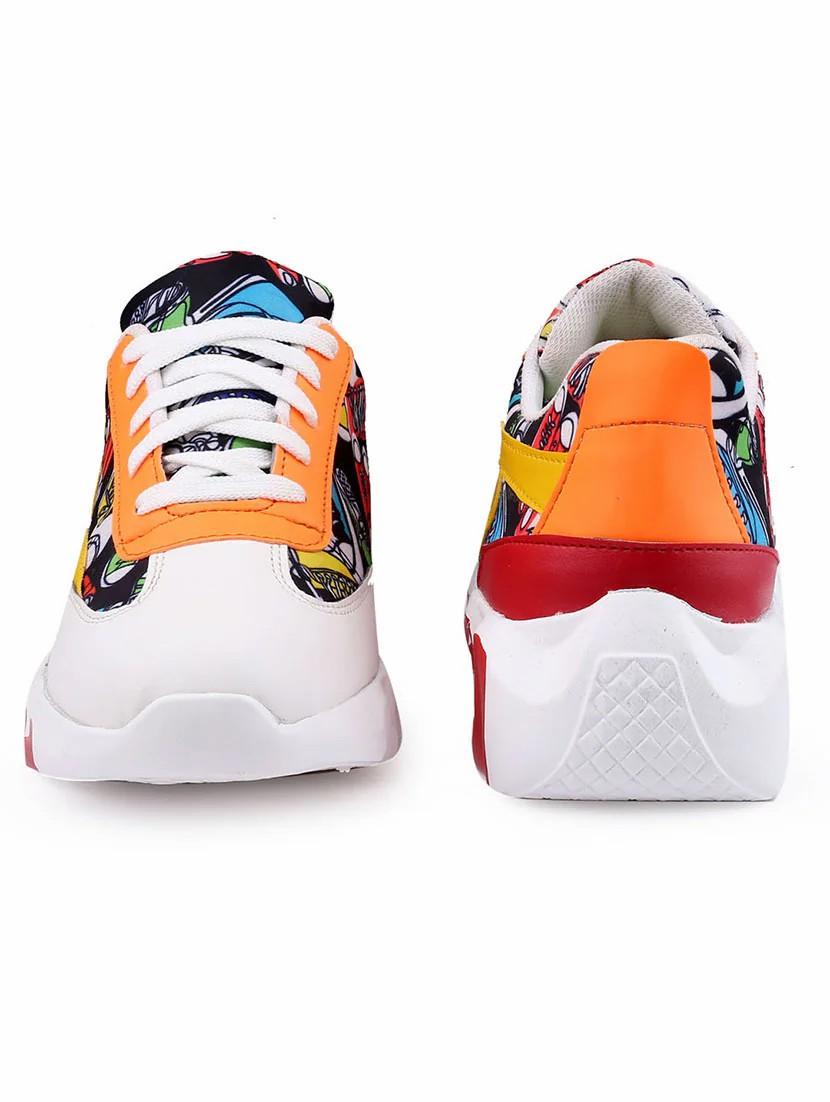 men graphic printed multi colored lace up sneaker - 20387880 - Standard Image - 3