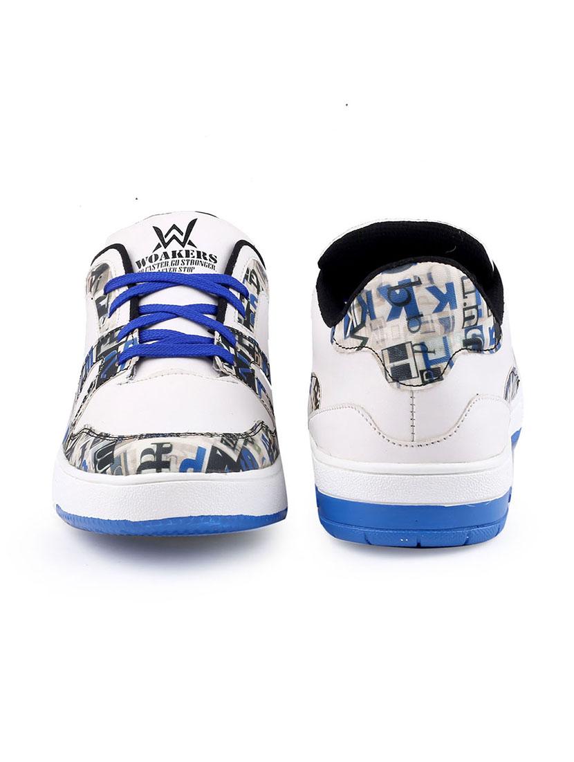 men graphic printed white lace up sneaker - 20387884 - Standard Image - 3