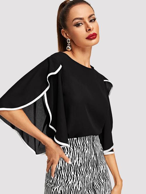 black solid regular top - 20387977 -  Standard Image - 0