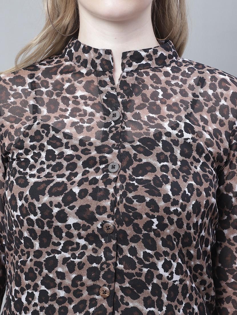 women multi color printed georgette regular shirt - 20388046 - Standard Image - 5