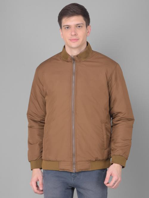 brown polyester casual jacket - 20388079 -  Standard Image - 0