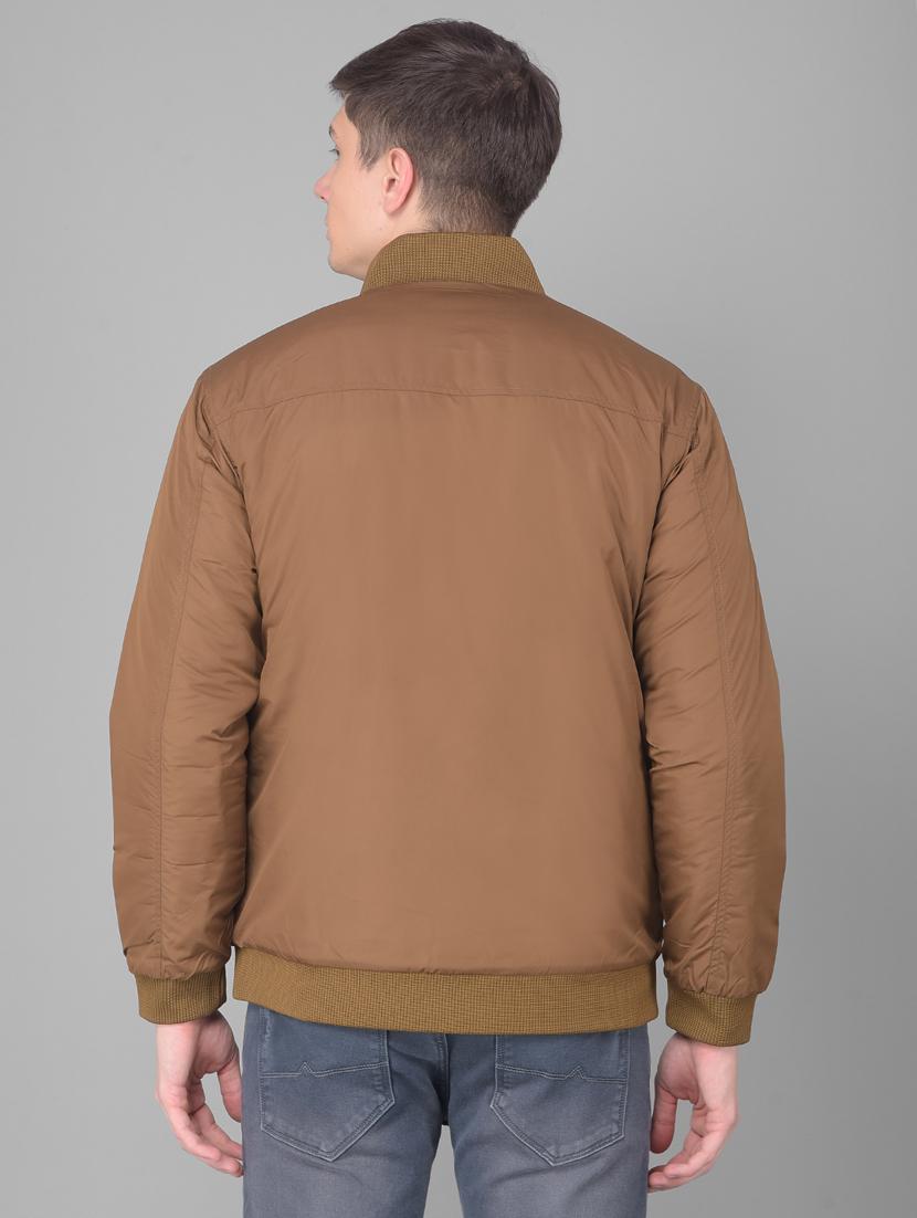 brown polyester casual jacket - 20388079 - Standard Image - 3