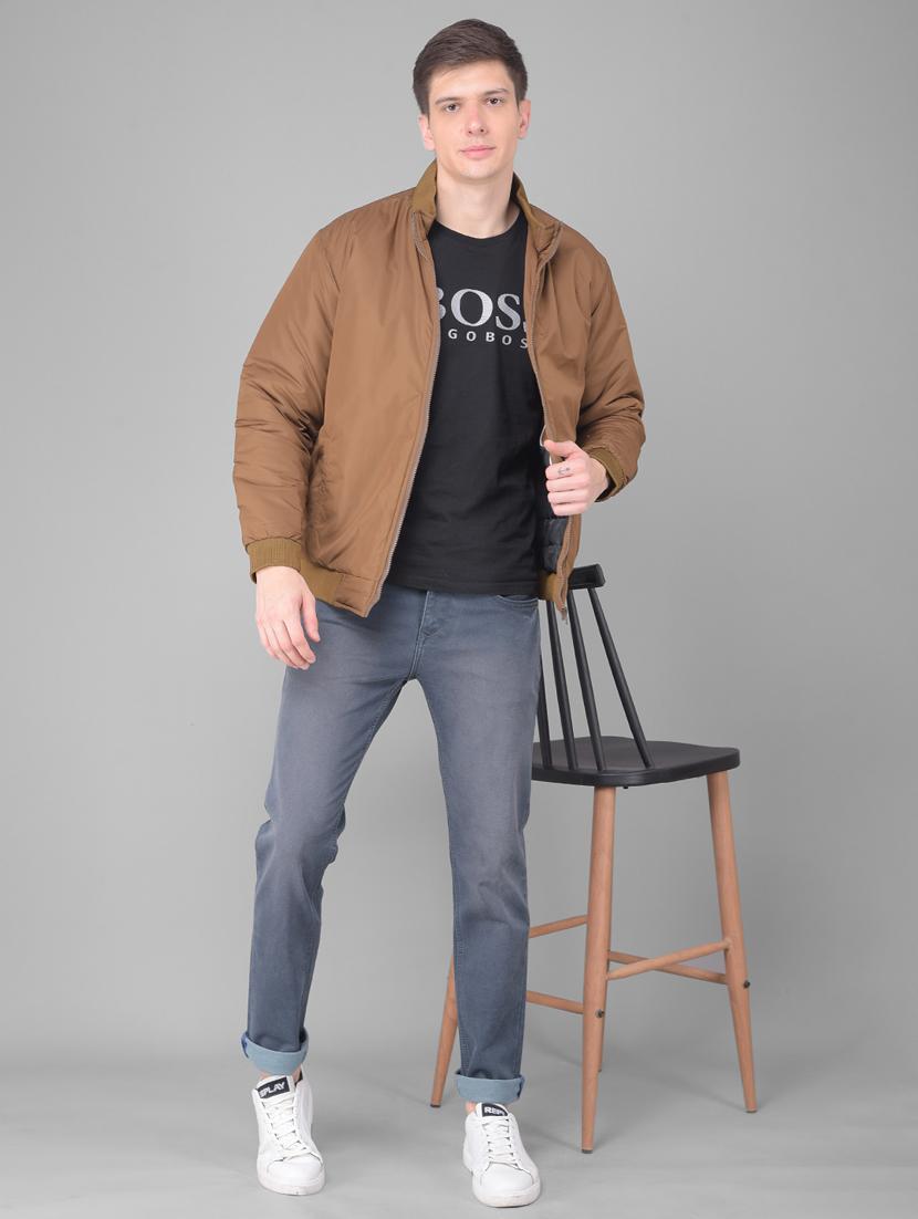 brown polyester casual jacket - 20388079 - Standard Image - 5