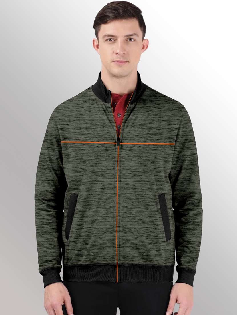 men melange casual jacket