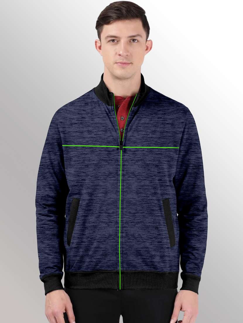 men melange casual jacket