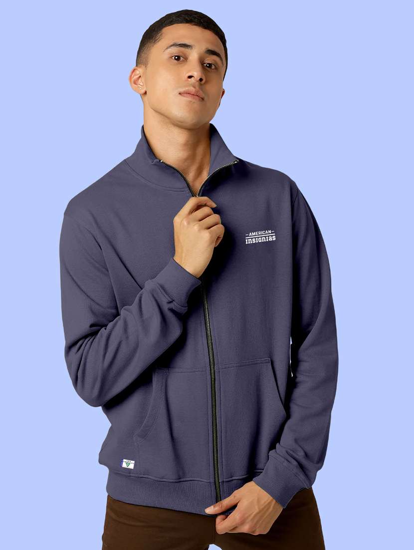 blue fleece casual jacket