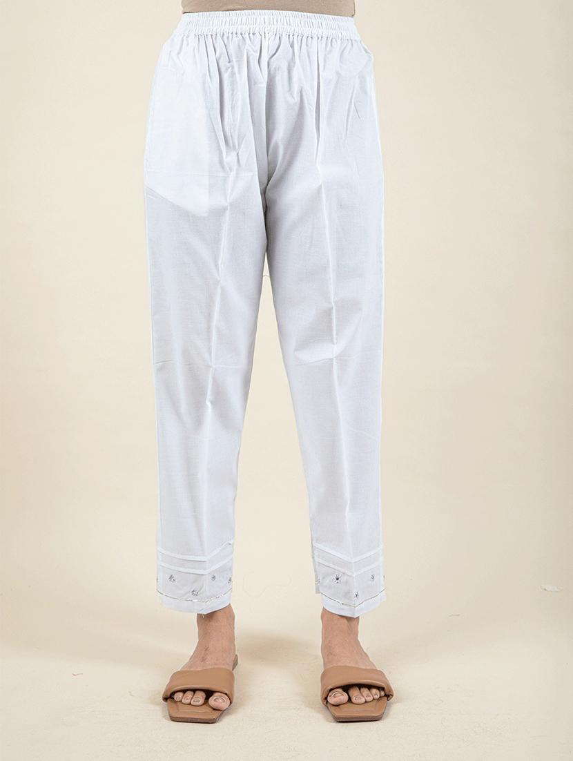 women white v-neck kurta pant set - 20388853 - Standard Image - 3