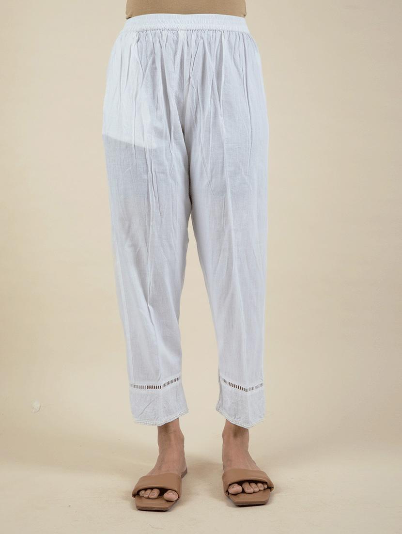 women white notch neck kurta pant set - 20388870 - Standard Image - 3