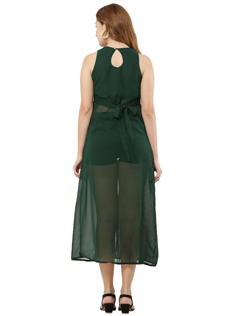 green solid maxi tunic - 20388967 - Standard Image - 3