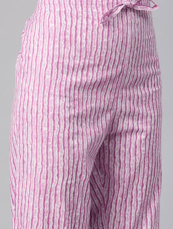 women lavender v-neck kurta pant set with dupatta - 20389795 - Standard Image - 3
