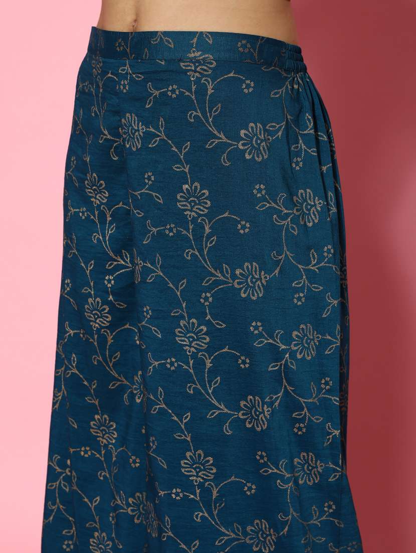 women blue kurta palazzo set with dupatta - 20390169 - Standard Image - 5