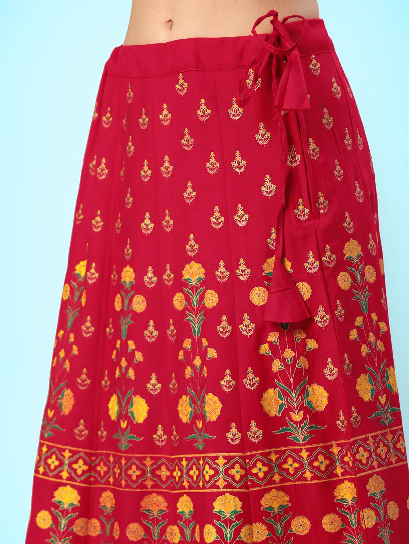 foil print kurta skirt dupatta set - 20390170 - Standard Image - 5