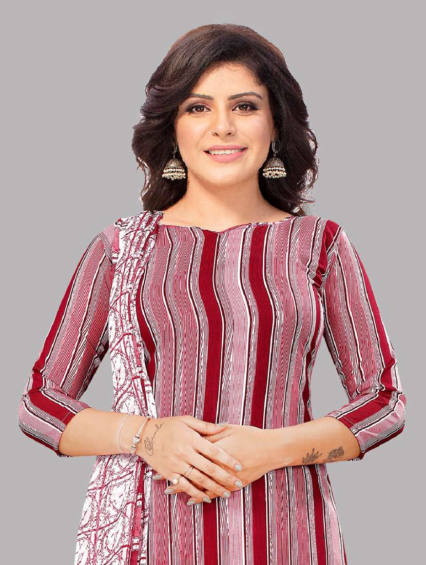 women maroon unstitched patiyala suits - 20390176 -  Standard Image - 3