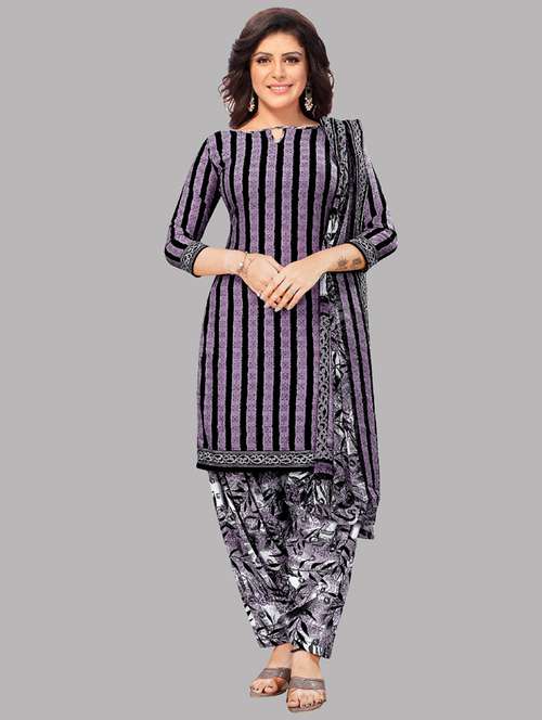 women purple unstitched patiyala suits - 20390180 - Standard Image - 0