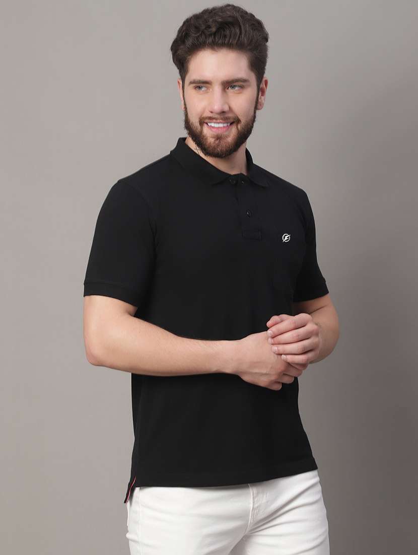 men solid polo t-shirt - 20390505 -  Standard Image - 3