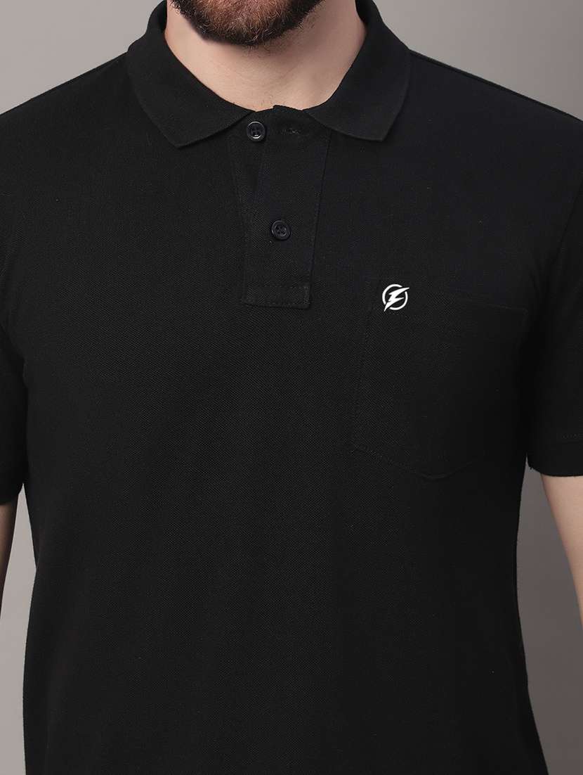 men solid polo t-shirt - 20390505 -  Standard Image - 5