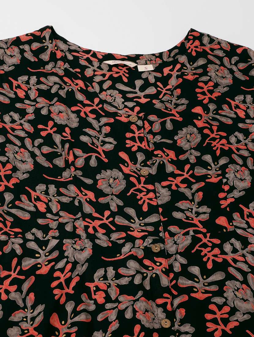 women multi color printed rayon fit & flare dress - 20390530 -  Standard Image - 5