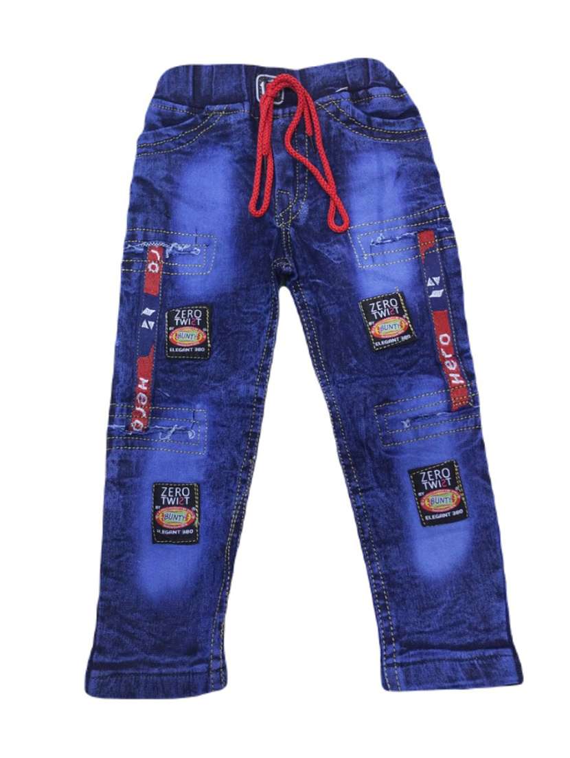 Buy online Boy's Patched Slim Fit Jeans from boys for Women by