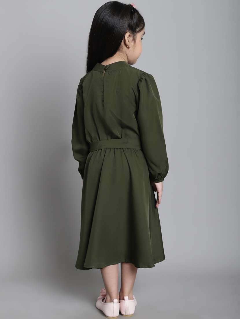 girls mock neck bishop sleeve frock - 20393282 -  Standard Image - 3