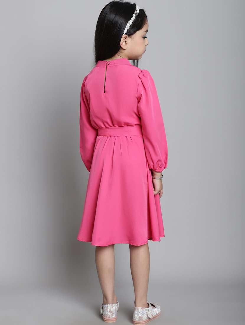 girls mock neck puff sleeve frock - 20393283 -  Standard Image - 3