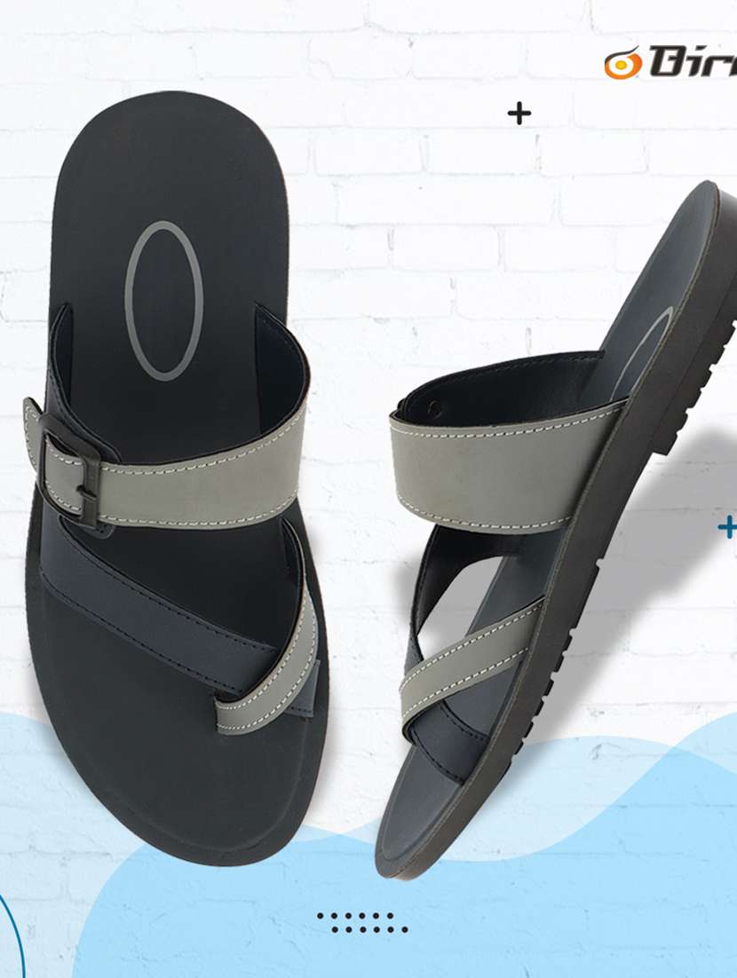 men color block grey slip on flip flop